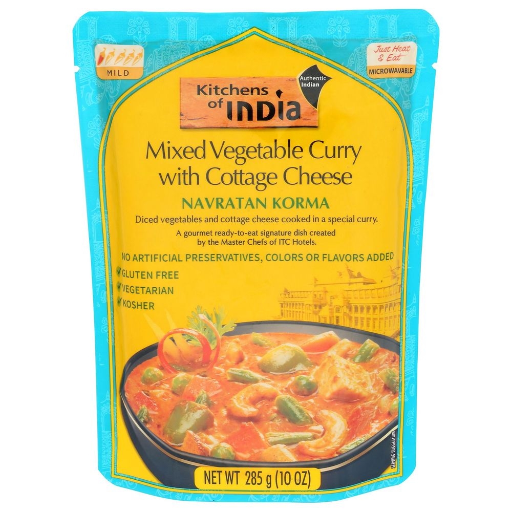 Kitchens Of India Mixed Vegetable Curry with Cottage Cheese, 10 Ounce -- 6 per case