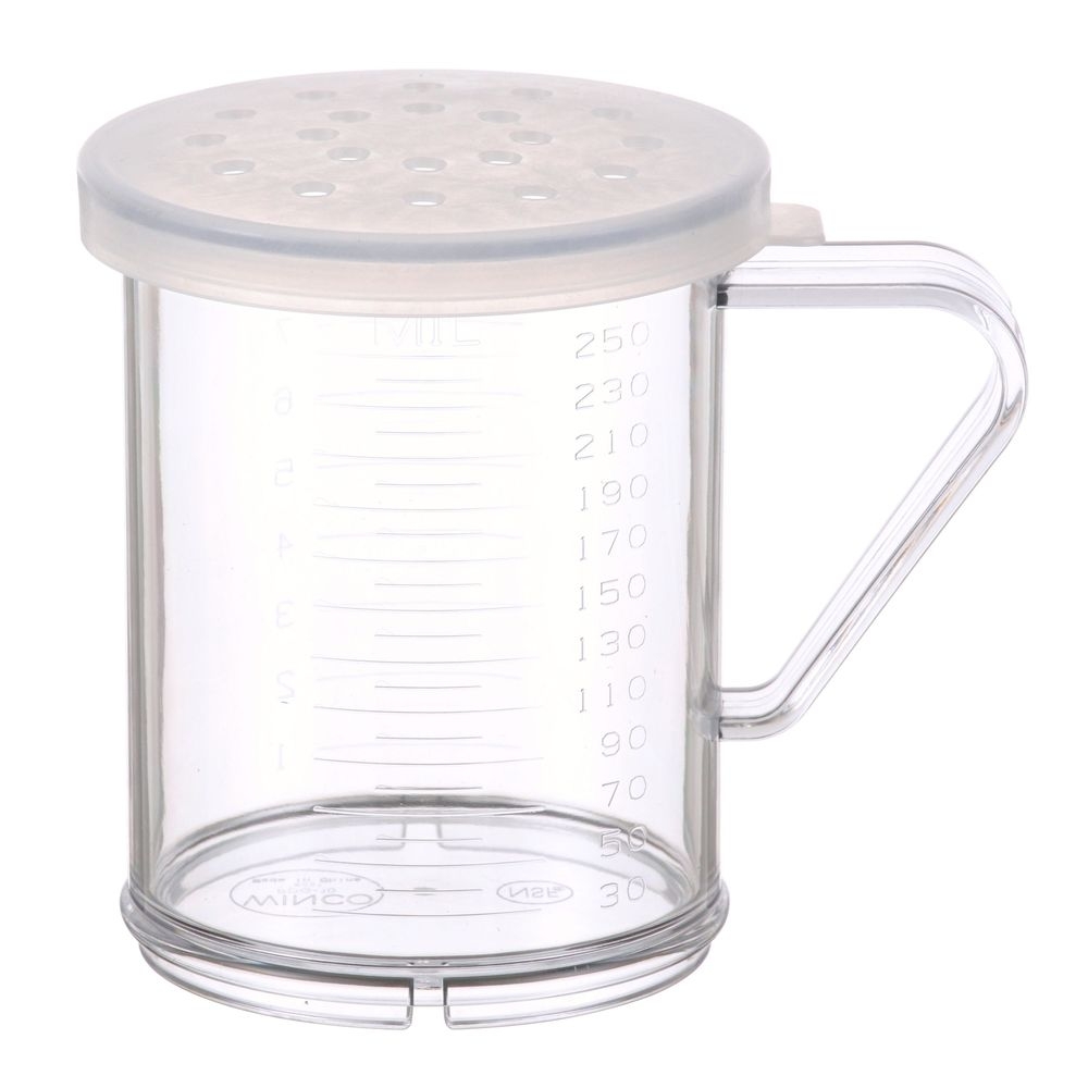 Winco PDG-10 Polycarbonate Clear Dredge with 3 Clear Snap-on Lids, 10 Ounce Capacity