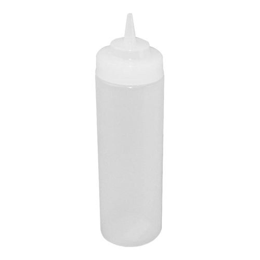 Winco PSW-12 Plastic Clear Wide-Mouth Squeeze Bottle, 12 Ounce Capacity -- 6 per case