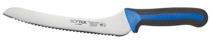 Winco SofTek Offset Utility/Bread Knife with Soft Grip Handle, 9 inch Length -- 36 per case