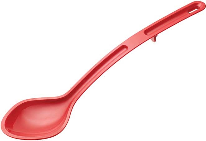 Winco Curv Red Polycarbonate Dual Spout Serving Spoon, 13 inch -- 144 per case