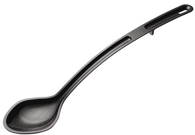 Winco Curv Black Polycarbonate Dual Spout Serving Spoon, 15 inch -- 144 per case