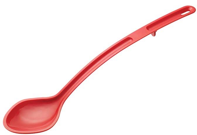 Winco Curv Red Polycarbonate Dual Spout Serving Spoon, 15 inch -- 144 per case