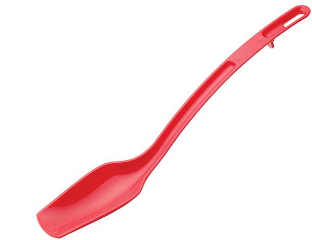Winco Curv Red Polycarbonate 10 inch Tapered Serving Spoon, 3/4 Ounce Capacity -- 144 per case