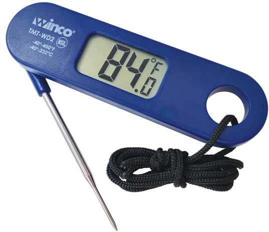 Winco -40°to 450°F Folding Probe Digital Thermometer -- 96 per case