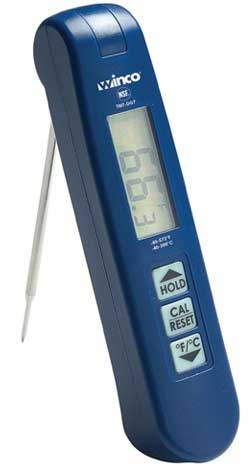 Winco -40° to 572°F Thermocouple Thermometer with Folding Probe -- 72 per case