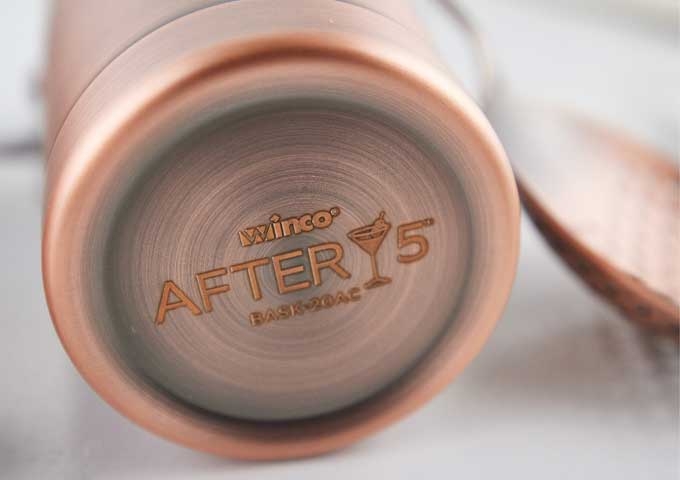 Winco After5 18/8 Stainless Steel Antique Copper Finish 3-piece Bar Shaker Set, 24 Ounce -- 48 Per Case