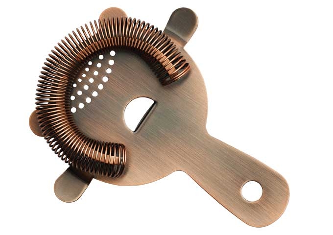 Winco After5 18/8 Stainless Steel Antique Copper Finish 4 Prong Bar Strainer, 5 3/4 inch Length -- 120 per case