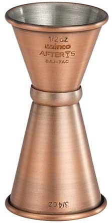 Winco After5 18/8 Stainless Steel Antique Copper Finish Jigger with Inner Marking Lines, 1/2 x 3/4 Ounce -- 120 per case