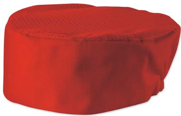 Winco Signature Chef Red Regular Size Ventilated Pillbox Hat, 3.5 inch Height -- 96 per case