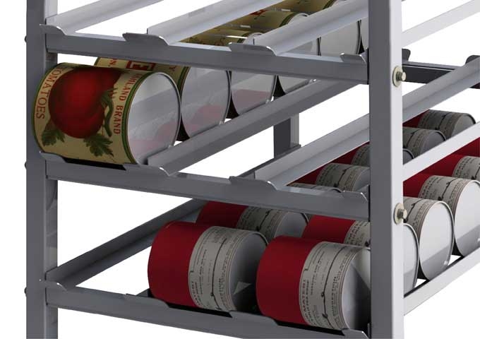 Winco Heavy Duty Aluminum Mobile Under Counter 3 Tier Can Storage Rack, 26 3/4 X 25 1/2 X 33 1/2 Inch