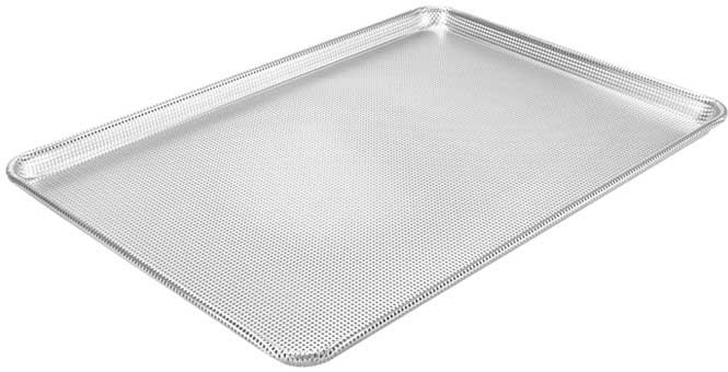 Winco 16 Gauge Aluminum Glazed Full Size Closed Bead Fully Perforated Sheet Pan, 18 x 26 inch -- 12 per case