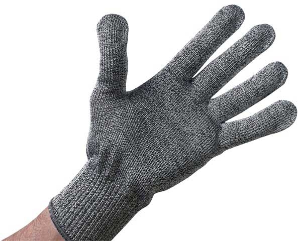 Winco Gray Large Antimicrobial Cut Resistant Gloves with Gray Wristband -- 120 per case