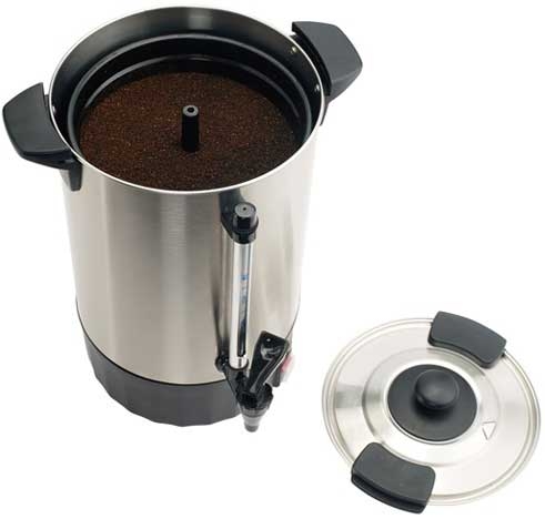 Winco International Electric Stainless Steel 220-240 Volt 100 Cup Coffee Urn, 16 Liter -- 2 set per case