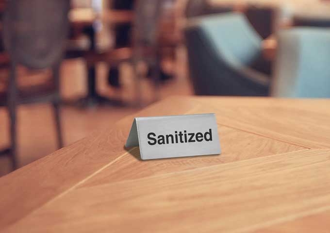 Winco Stainless Steel Sanitized Tent Sign, 3 X 1 1/2 X 1 1/4 Inch -- 120 Per Case