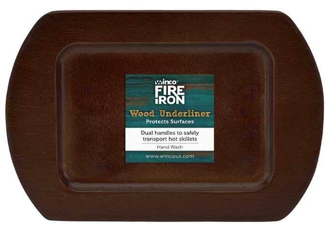 Winco FireIron Rectangular Wood Underliner for CASM-7RT Mini Induction Server -- 48 per case
