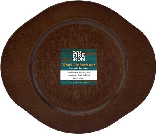 Winco FireIron Round Wood Underliner for CASM-6R Mini Induction Server -- 48 per case