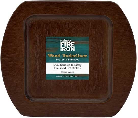 Winco FireIron Square Wood Underliner for CASM-4S Induction Server -- 48 per case