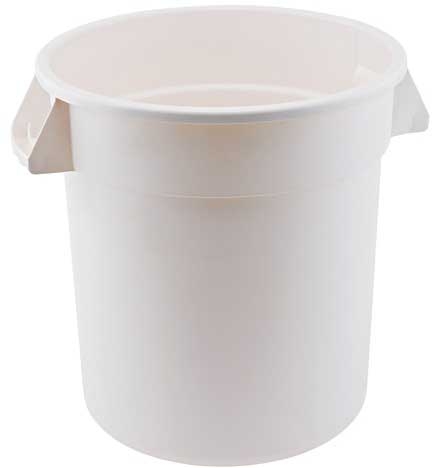 Winco White Heavy Duty Round Trash Can, 10 Gallon