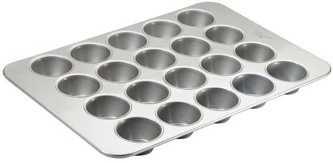 Winco 26 Gauge Glazed Aluminized Steel 20 Cup Large Muffin Pan, 8.2 Ounce -- 4 per case