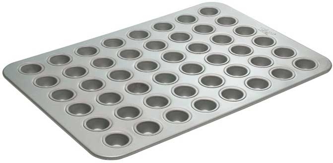 Winco 26 Gauge Glazed Aluminized Steel 48 Cup Mini Muffin Pan, 1.1 Ounce -- 4 per case