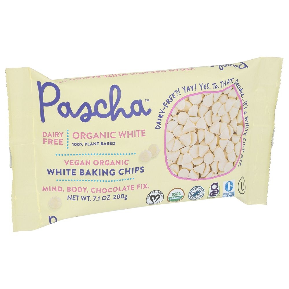 Pascha White Chocolate Baking Chip with Rice Milk, 7 Ounce -- 8 per case