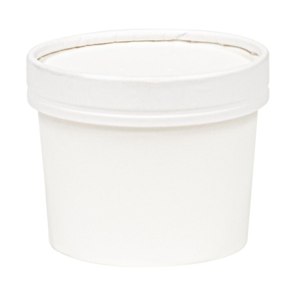 Inno-Pak White SBS Soup Cup with Paper Lid, 12 Ounce Capacity -- 250 per case