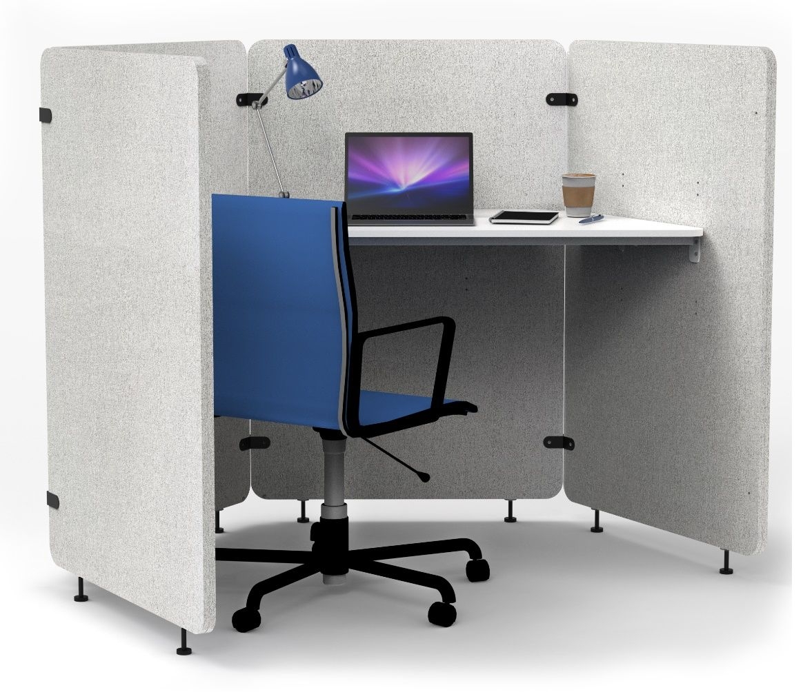 Luxor Reclaim 4-Panel Acoustic Work Pod, 73 x 62.75 x 54.5 inch