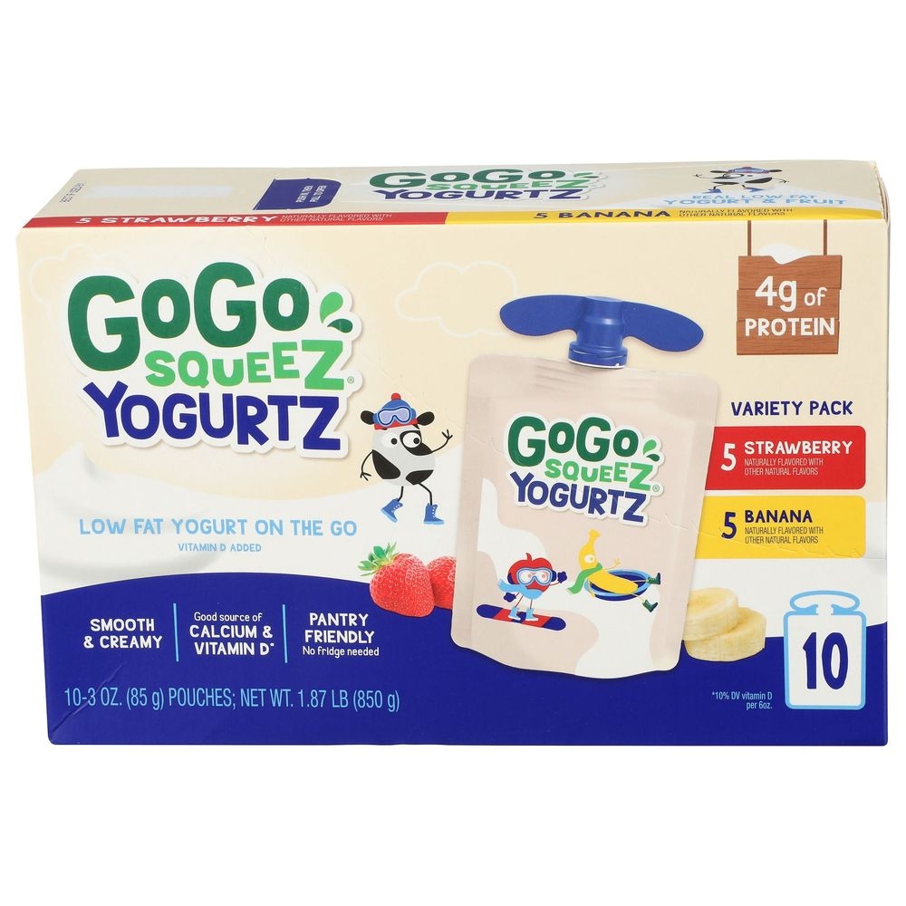 GoGo squeeZ Low Fat Yogurt - Variety Pack, 30 Ounce -- 6 per case