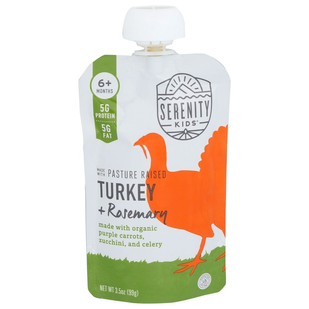 Serenity Kids Pasture Raised Turkey Rosemary with Carrots Zucchini and Celery Baby Food, 3.5 Ounce -- 6 per case