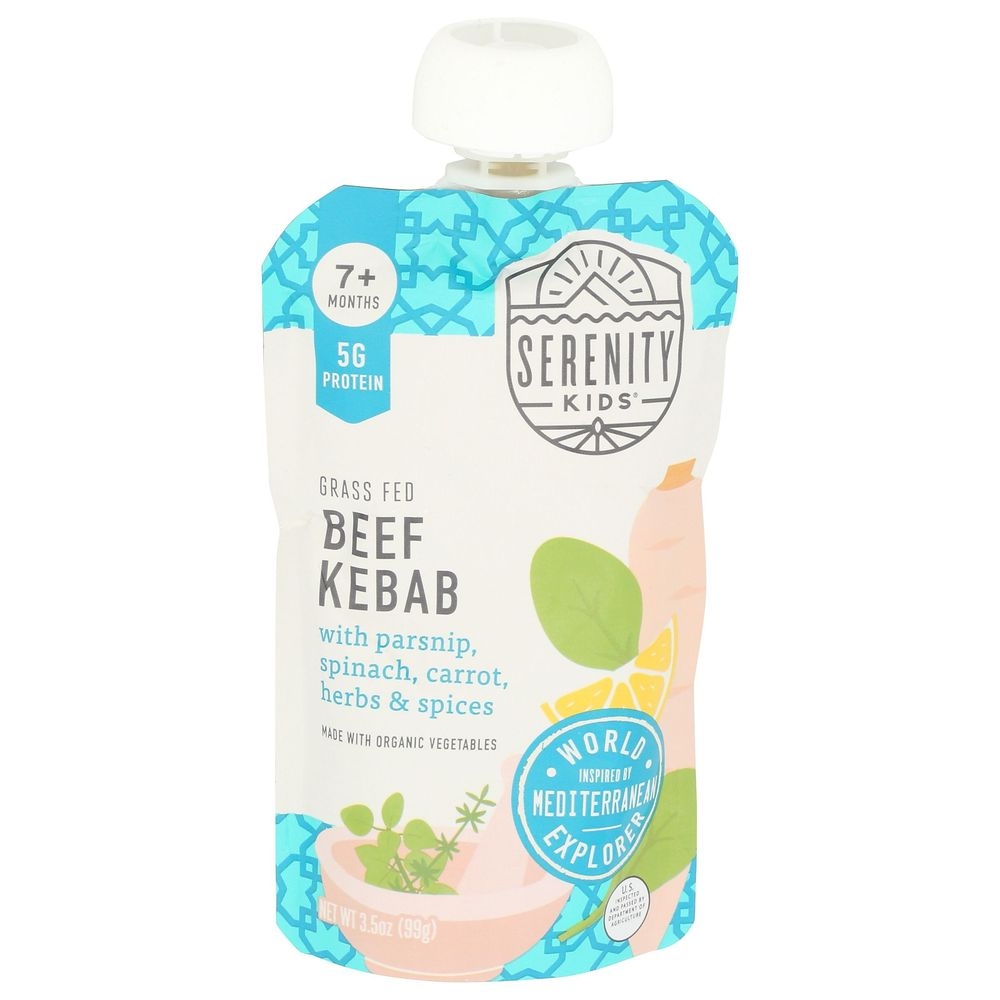Serenity Kids Beef Kebab with Organic Vegetables for 7 Plus Month Kids, 3.5 Ounce -- 6 per case
