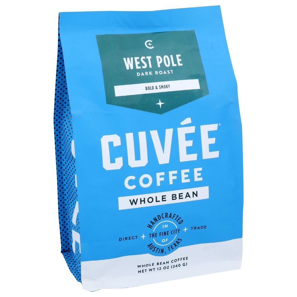 Cuvee Coffee West Pole Whole Bean Dark Roast Coffee, 12 Ounce -- 6 per case