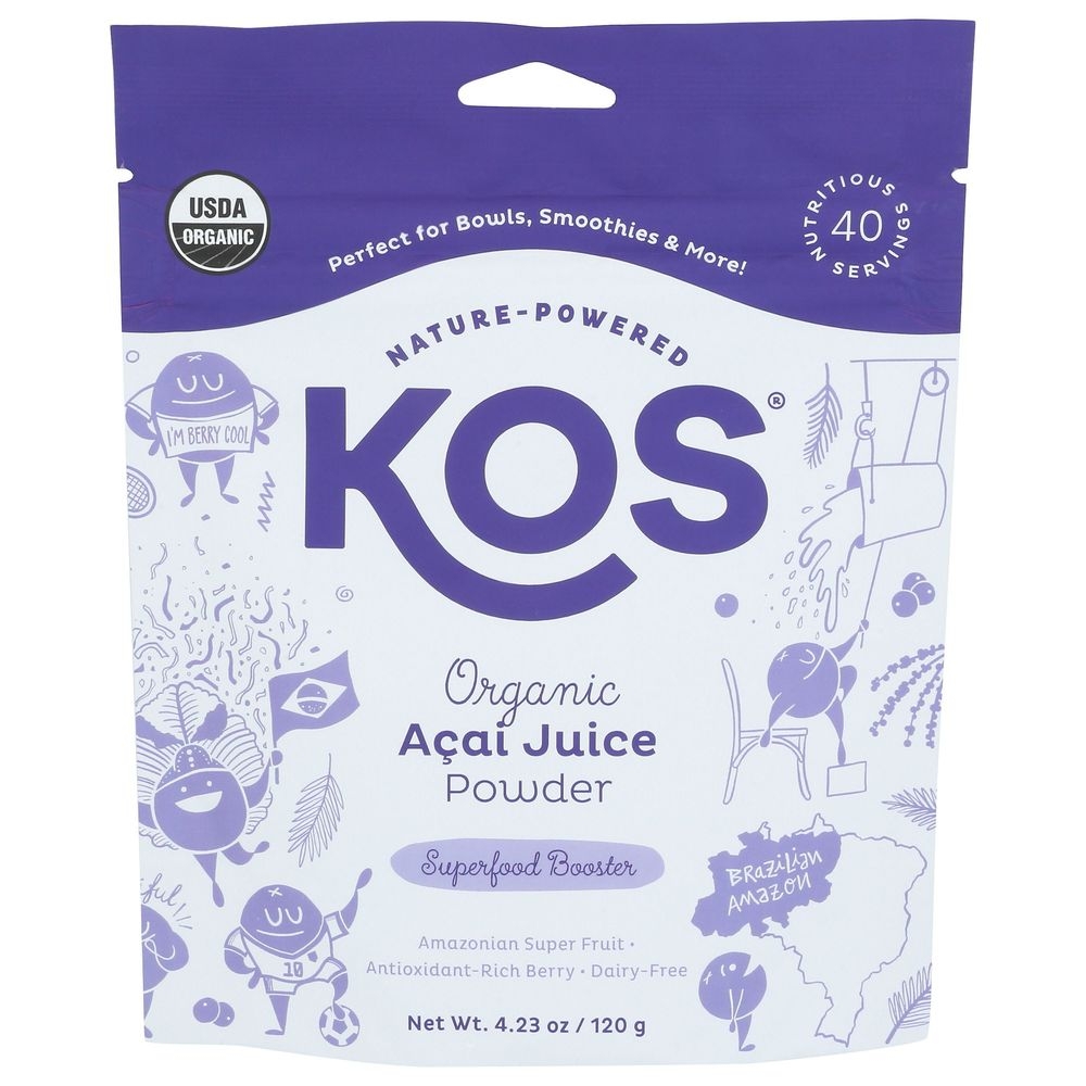Kos Organic Acai Juice Powder, 4.2 Ounce