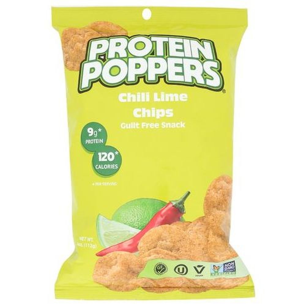 Protein Poppers Chili Lime Chips, 4 Ounce -- 8 per case
