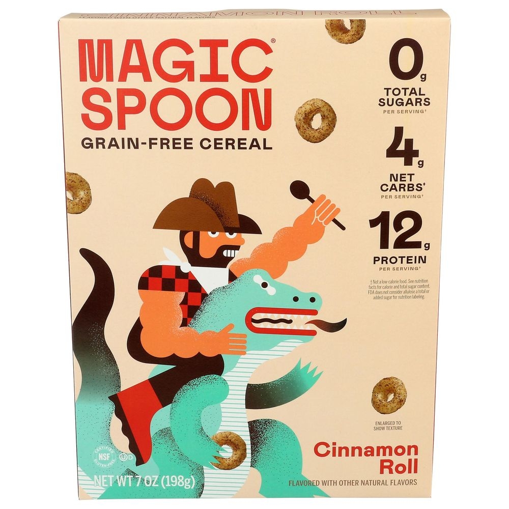 Magic Spoon Cinnamon Roll Grain Free Cereal, 7 Ounce -- 8 per case