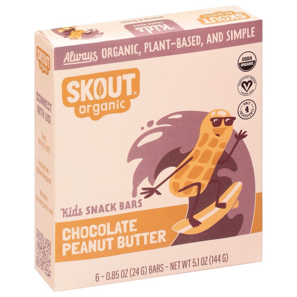 Skout Organic Chocolate Peanut Butter Snack Bar for Kids, 5.1 Ounce -- 6 per case