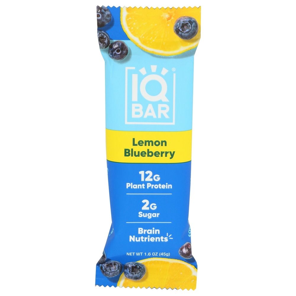 IQ Bar Lemon Blueberry Protein Bar, 1.6 Ounce -- 12 per case