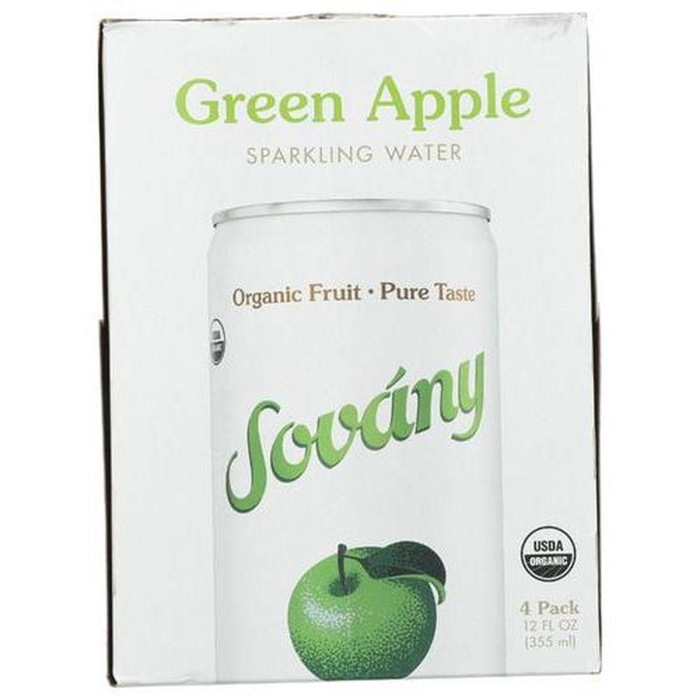 Sovany Organic Green Apple Sparkling Water, 48 Fluid Ounce -- 6 per case