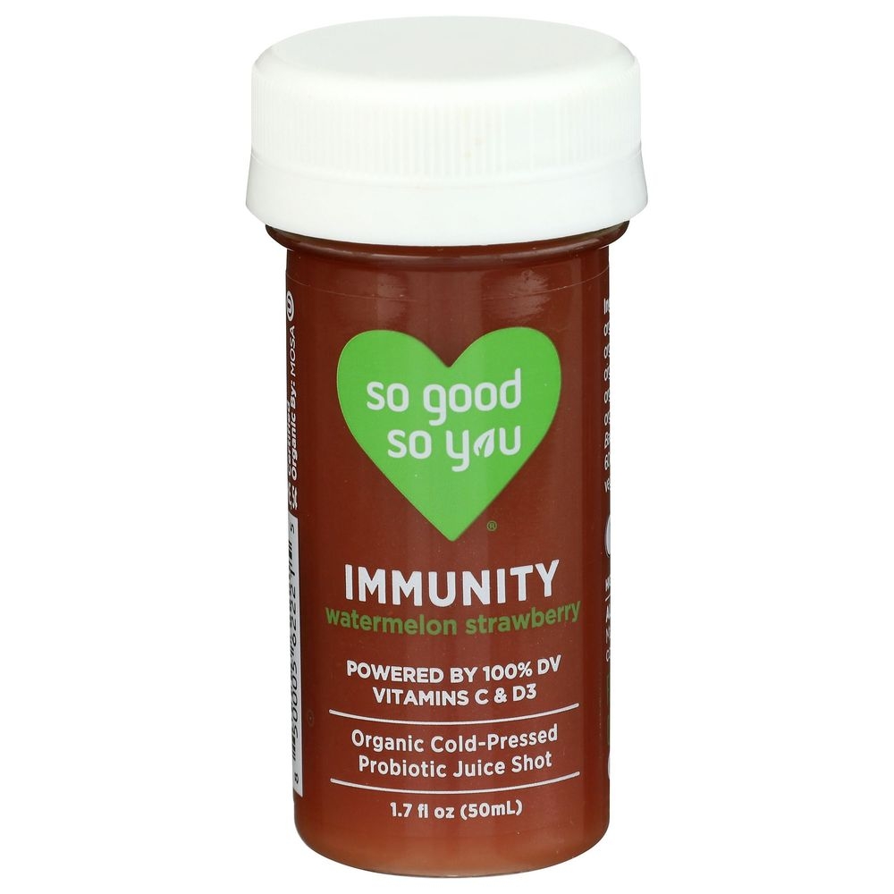 So Good So You Immunity Watermelon Strawberry Probiotic Shot, 1.7 Fluid Ounce -- 12 per case