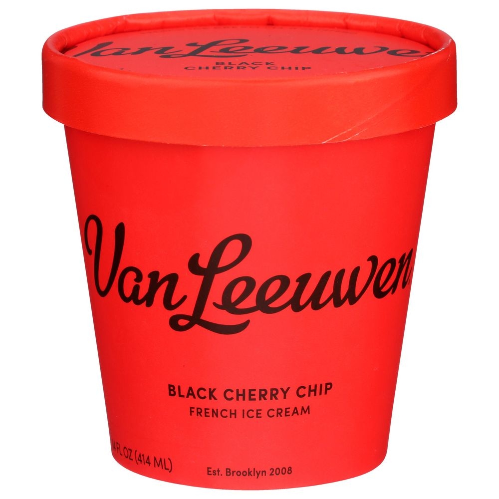 Van Leeuwen Black Cherry Chip Ice Cream, 14 Fluid Ounce -- 8 per case
