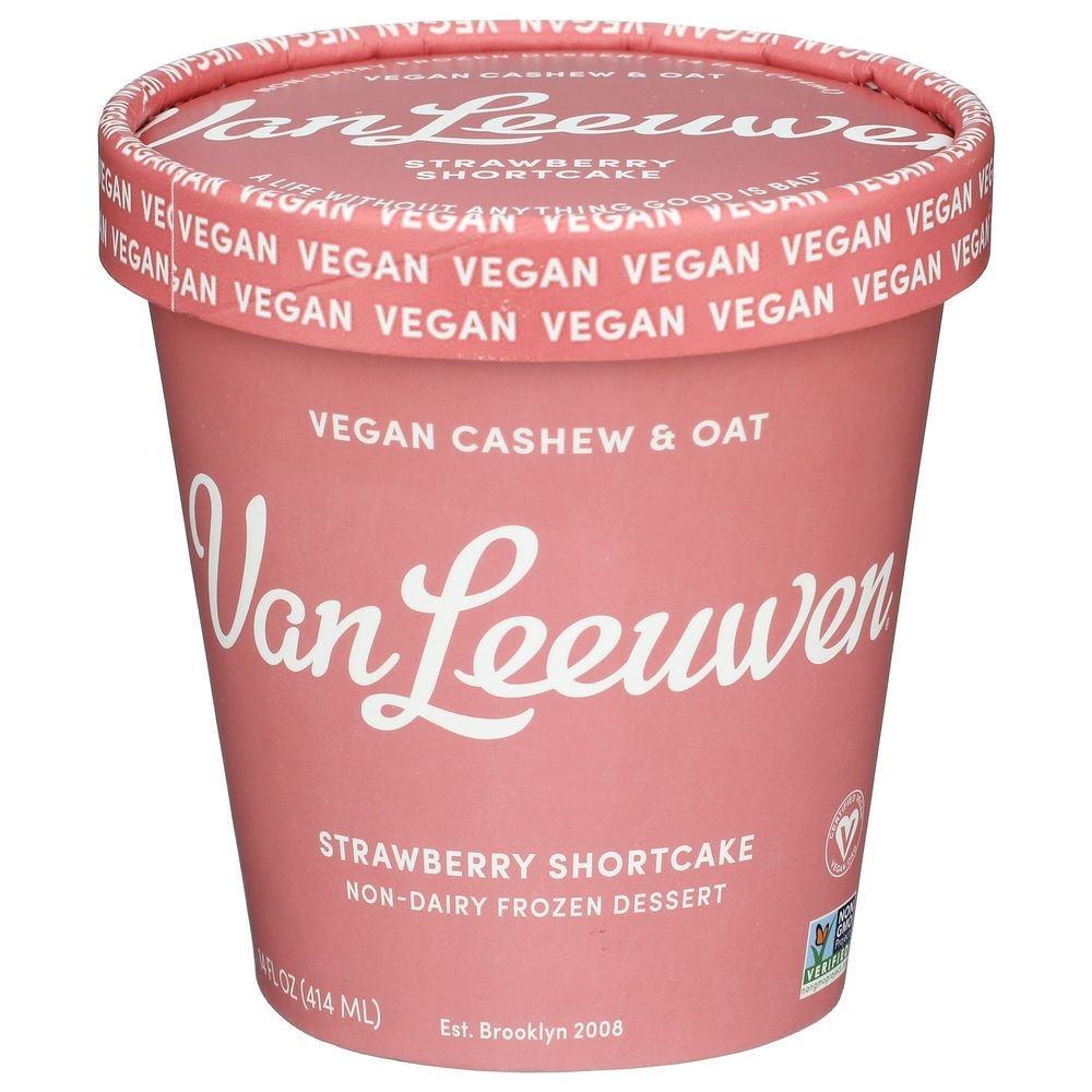 Van Leeuwen Strawberry Shortcake Non Dairy Ice Cream, 14 Fluid Ounce -- 8 per case