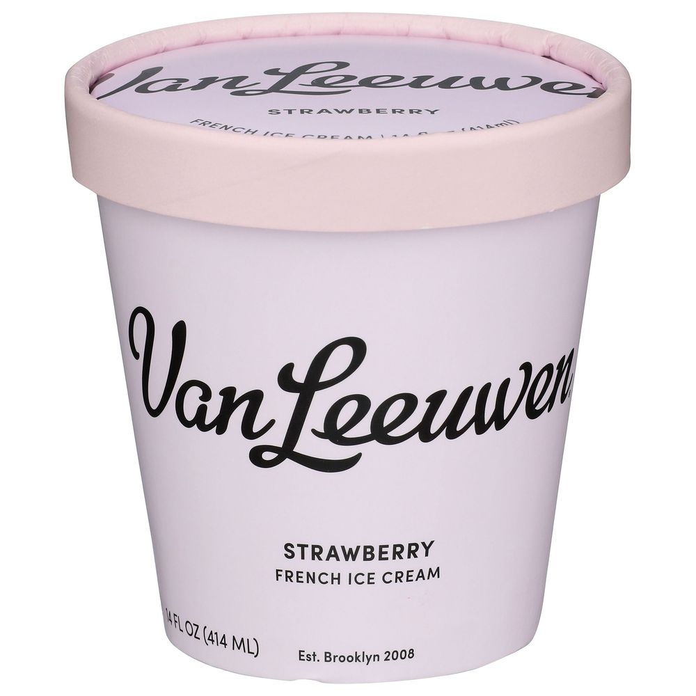 Van Leeuwen Strawberry French Ice Cream, 14 Fluid Ounce -- 8 per case