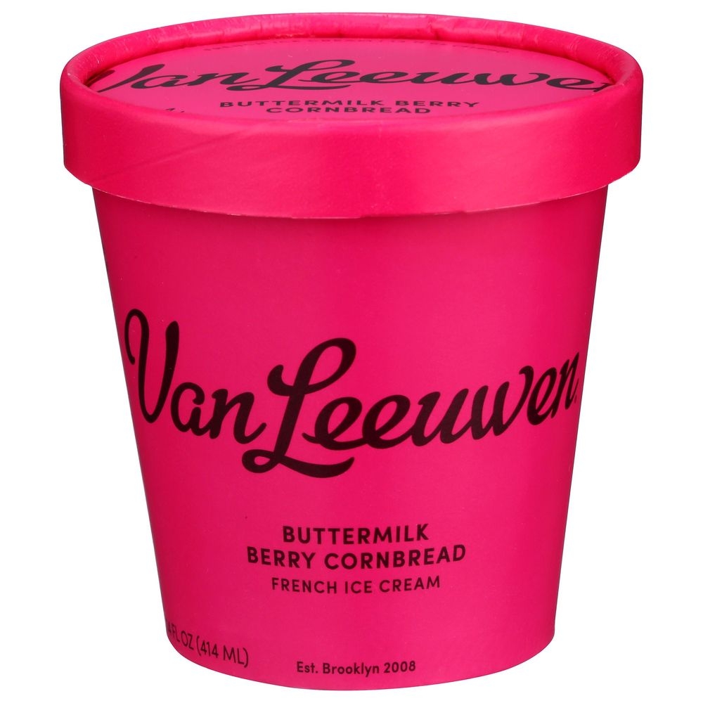 Van Leeuwen Buttermilk Berry Cornbread Ice Cream, 14 Fluid Ounce -- 8 per case
