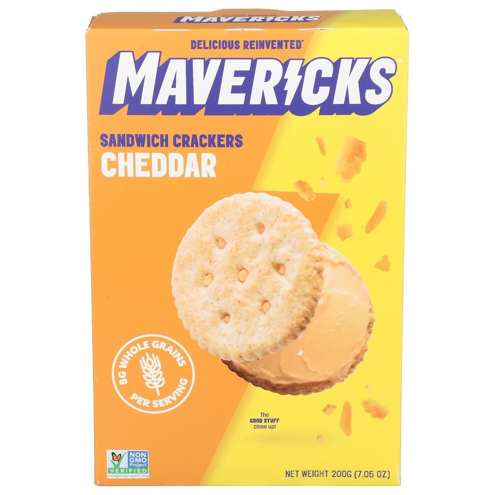 Mavericks Cheddar Sandwich Cracker, 7.05 Ounce -- 8 per case