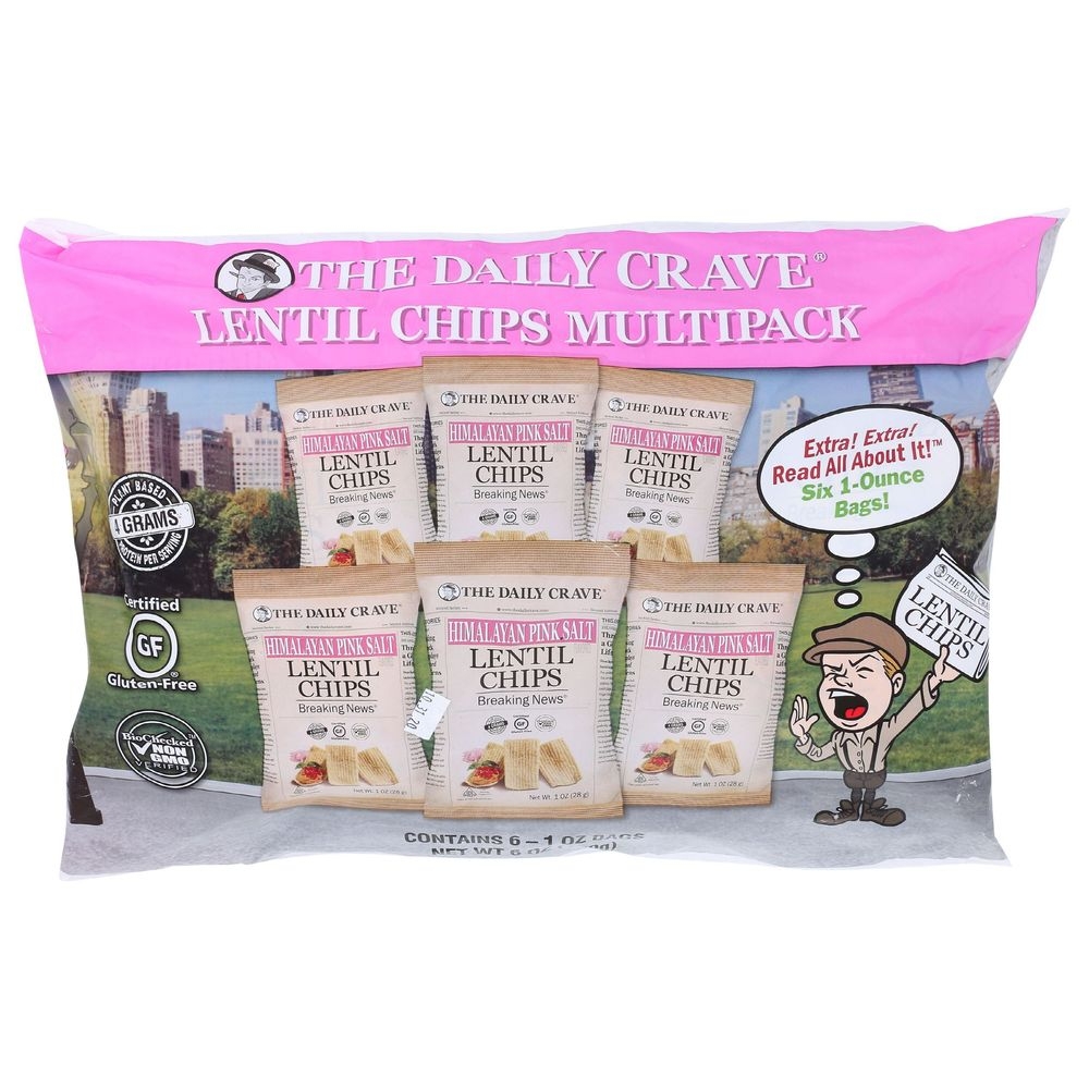 The Daily Crave Lentil Chips - Multipack, 6 Ounce -- 4 per case