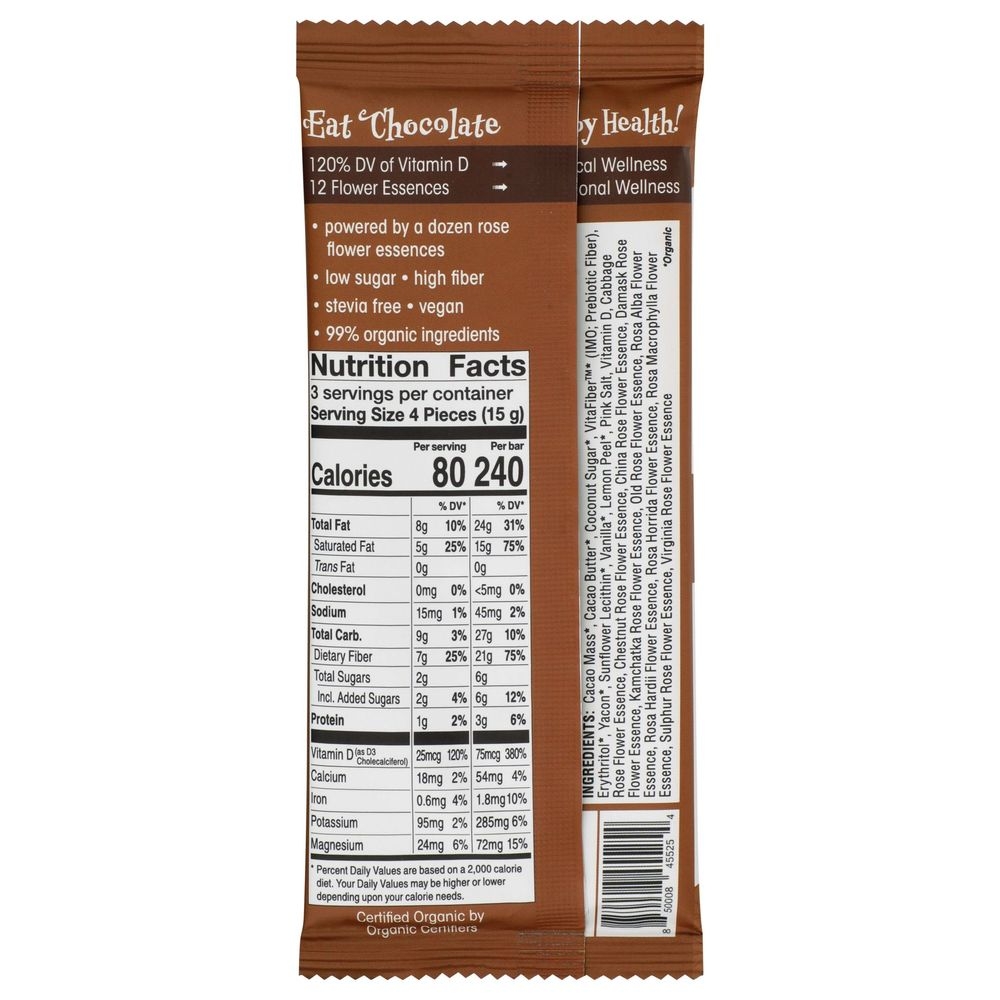 Siddha Organic Clean Cacao Chocolate Bar, 45 Gram -- 6 per case