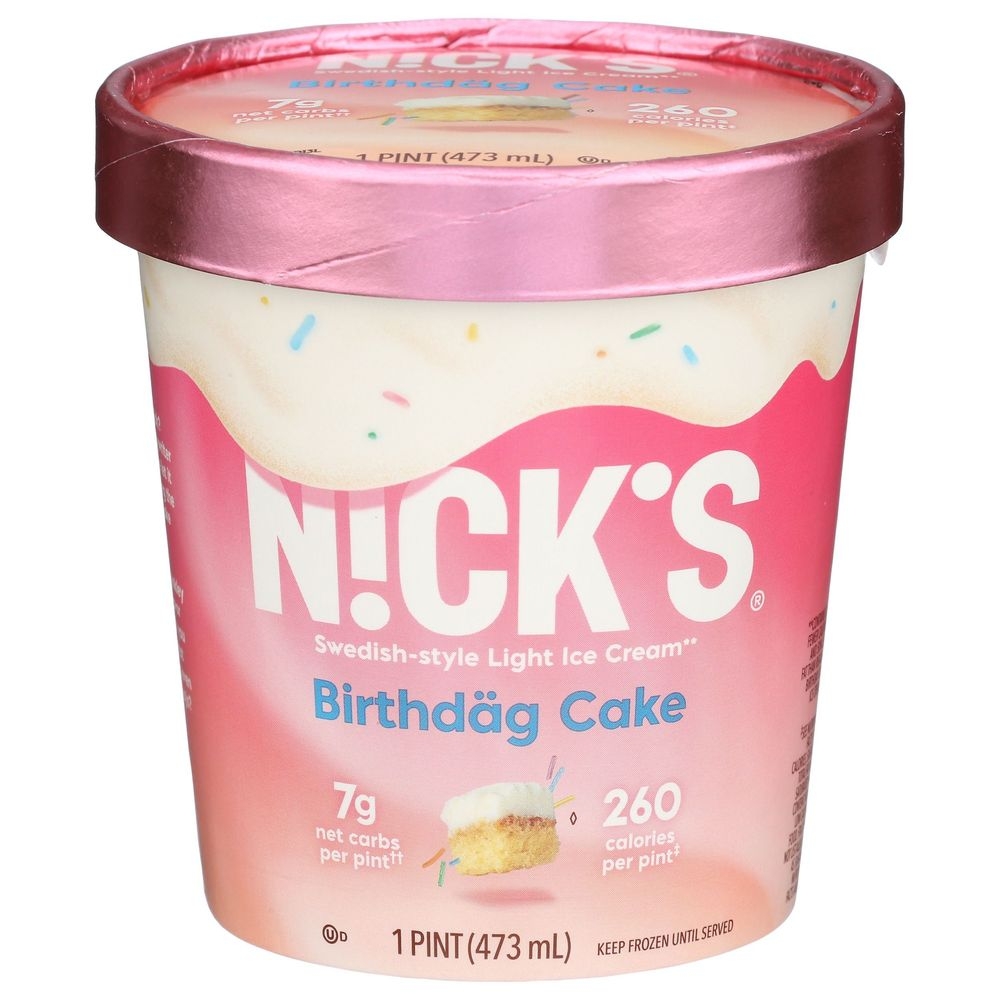 Nicks Birthday Cake Ice Cream, 16 Ounce -- 8 per case