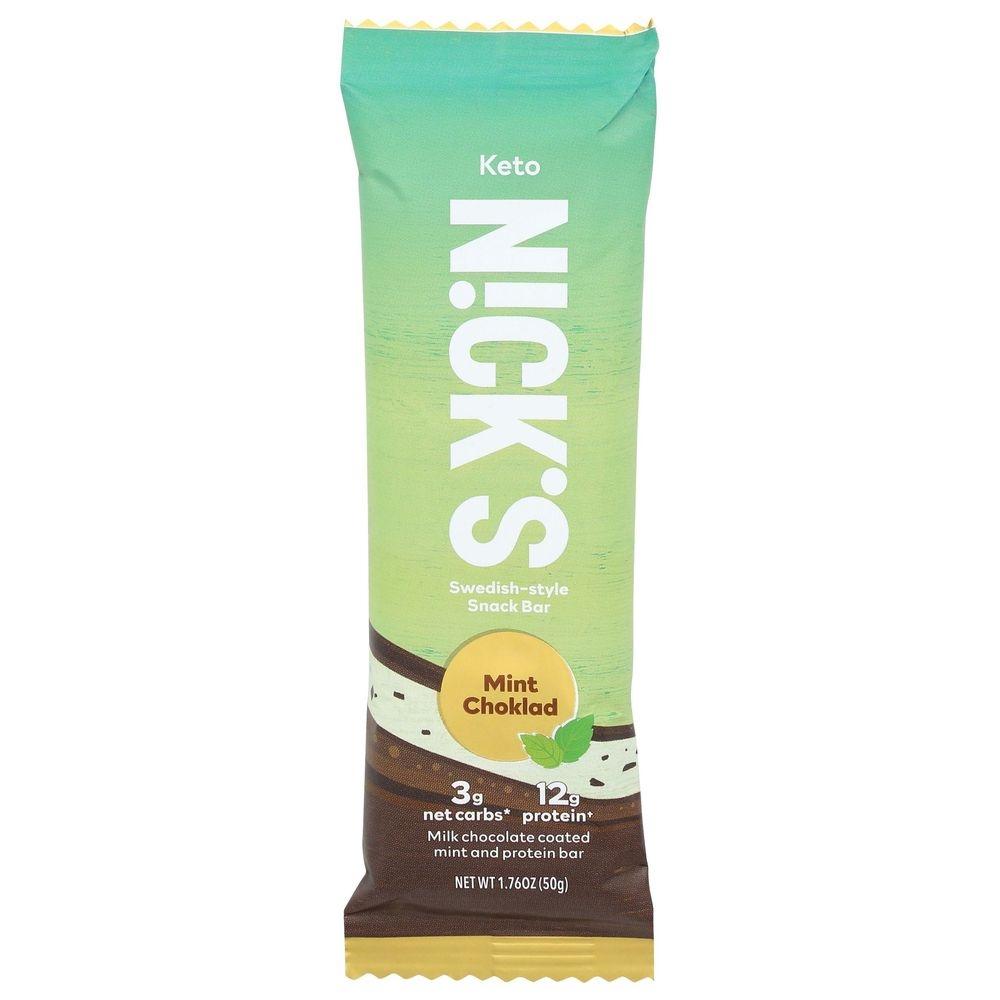 Nicks Bar Mint Choklad Snack Bar, 1.76 Ounce -- 12 per case