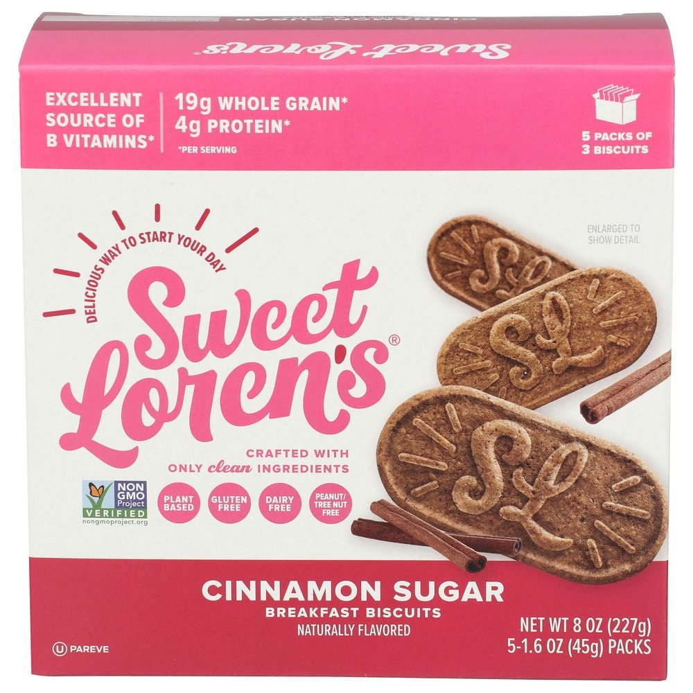 Sweet Lorens Cinnamon Sugar Breakfast Biscuits, 8 Ounce -- 6 per case