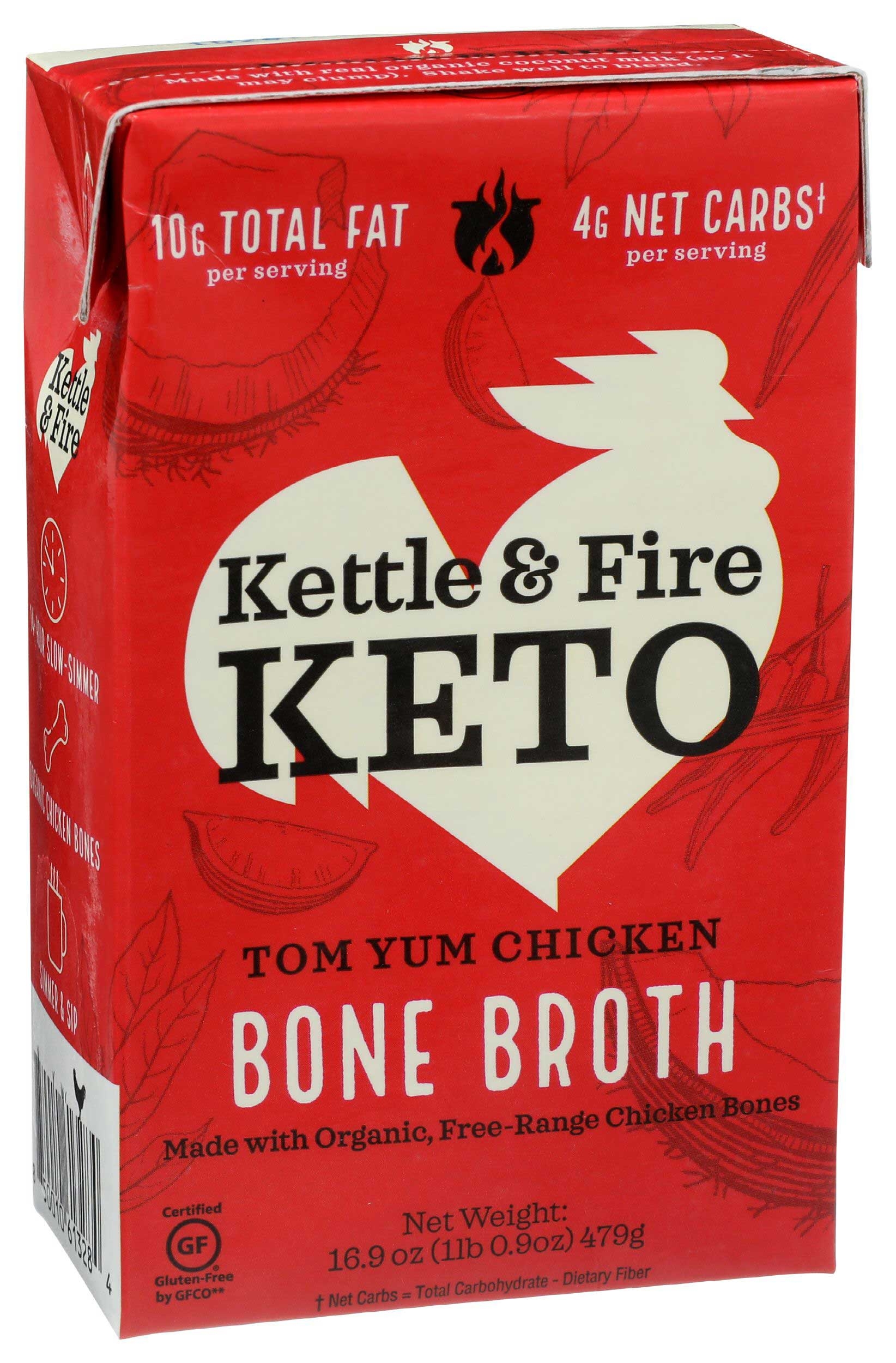 Kettle and Fire Tom Yum Chicken Bone Broth, 16.9 Ounce -- 6 per case
